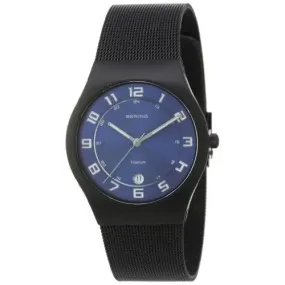 Bering Men's Black Mesh Strap Titanium Watch 11937-227