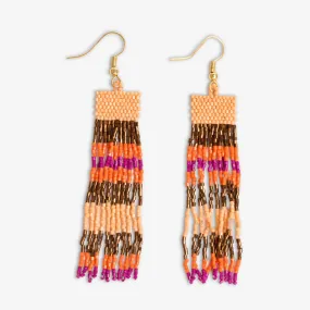 Billie Mixed Horizontal Stripes Beaded Fringe Earrings Jaipur