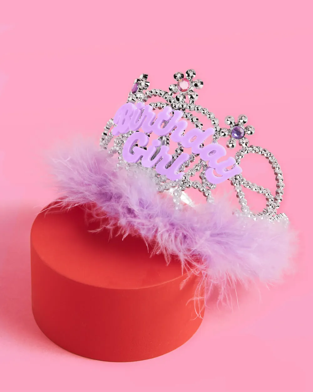 Birthday Girl Tiara - acrylic, sparkles   fur