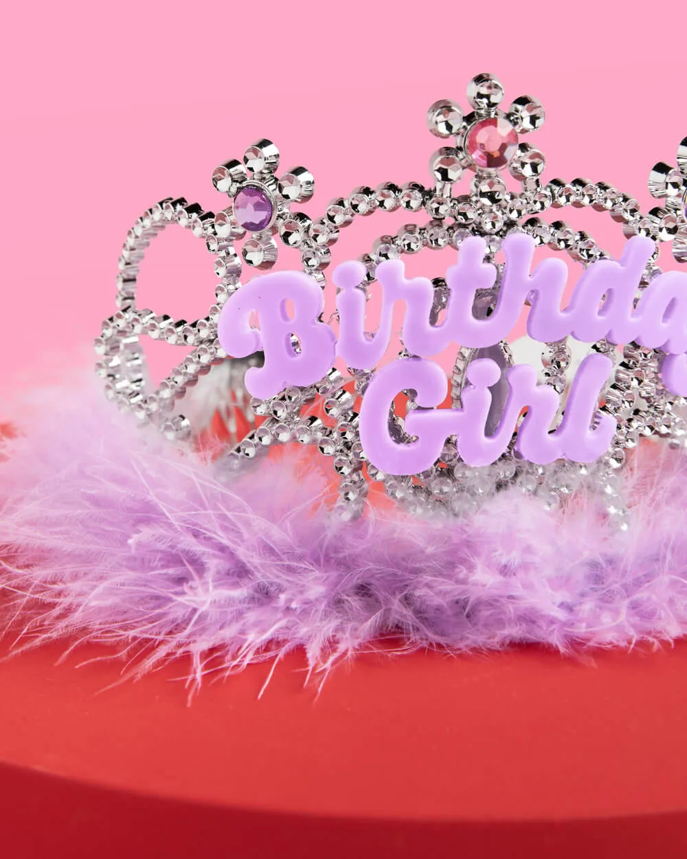 Birthday Girl Tiara - acrylic, sparkles   fur