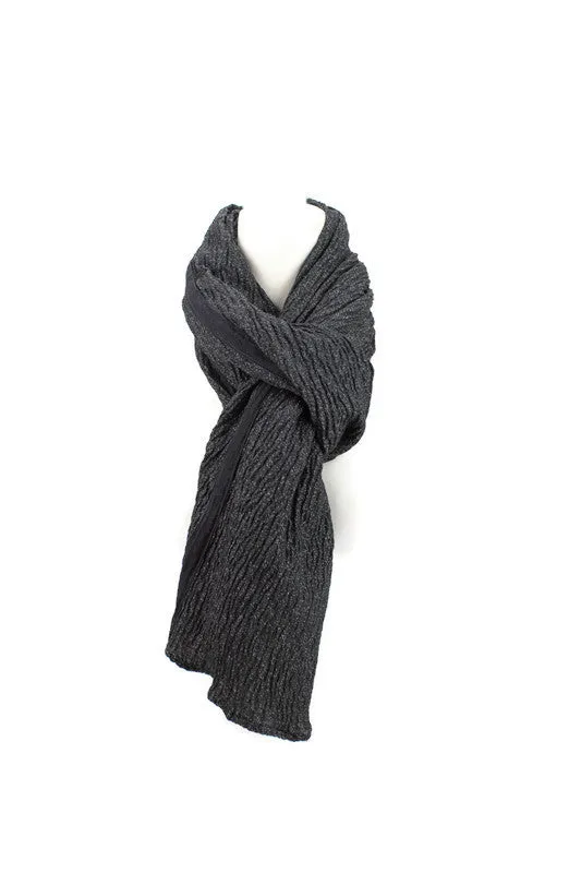 Black and Gray Crinkled Scarf