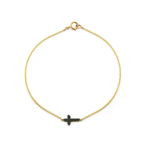 Black Diamond Cross Bracelet