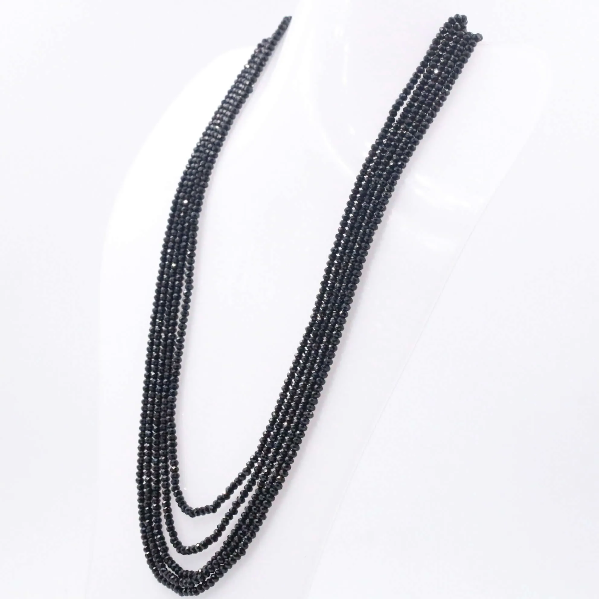 Black Spinel Necklace Faceted Spinel Necklace Layered Necklace Black Necklace Black Beads Necklace SKU 6143285