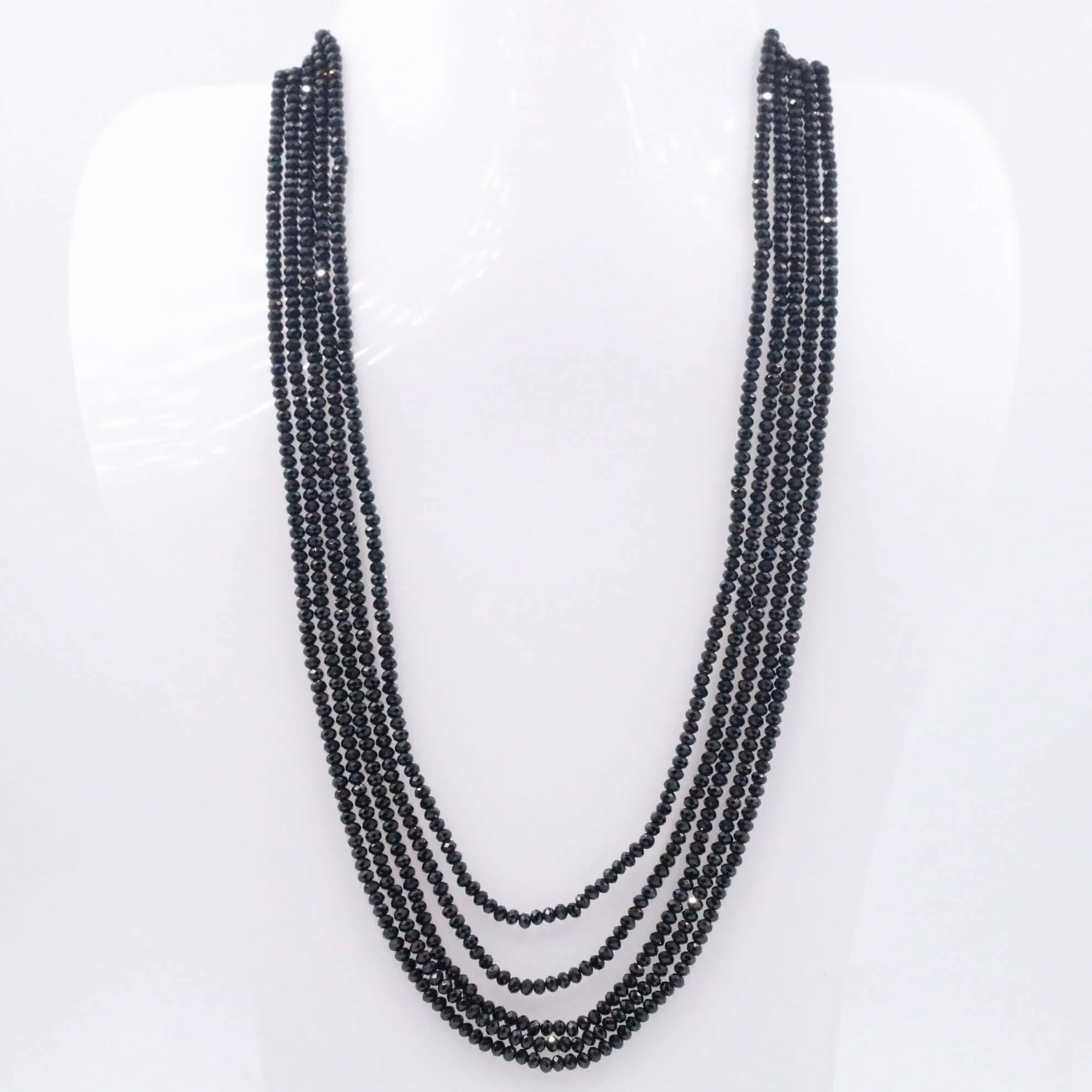 Black Spinel Necklace Faceted Spinel Necklace Layered Necklace Black Necklace Black Beads Necklace SKU 6143285