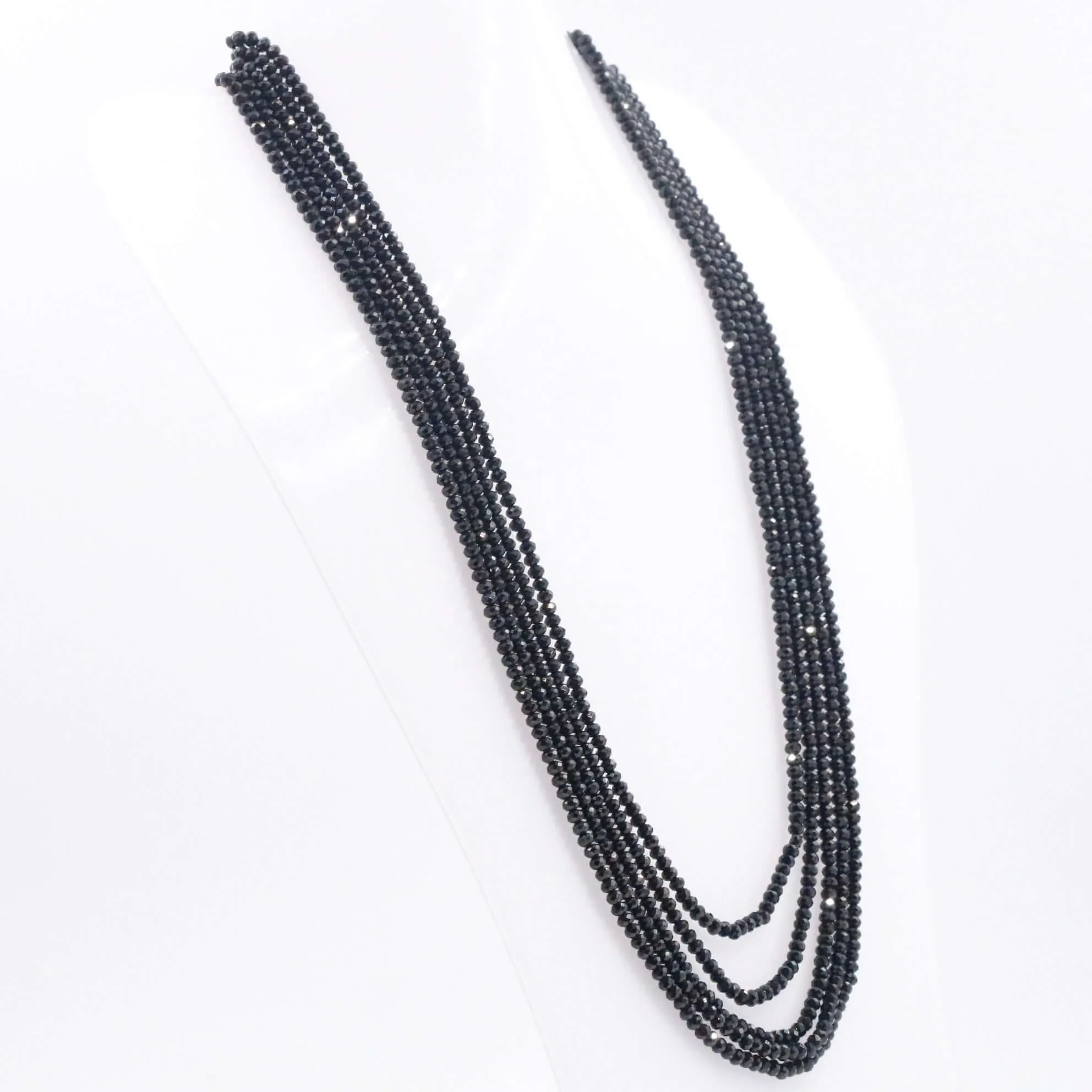 Black Spinel Necklace Faceted Spinel Necklace Layered Necklace Black Necklace Black Beads Necklace SKU 6143285