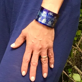 Blue Elephant Cuff Bracelet - Comtemporary Elephant Jewellery - easy wear light aluminium.