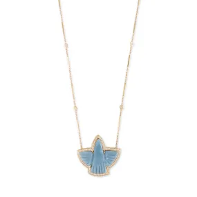 BLUE OPAL PAVE THUNDERBIRD NECKLACE