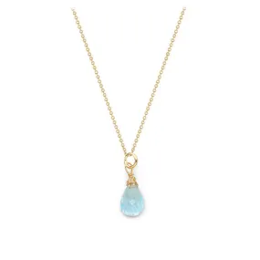 Blue Topaz Tear Drop Necklace