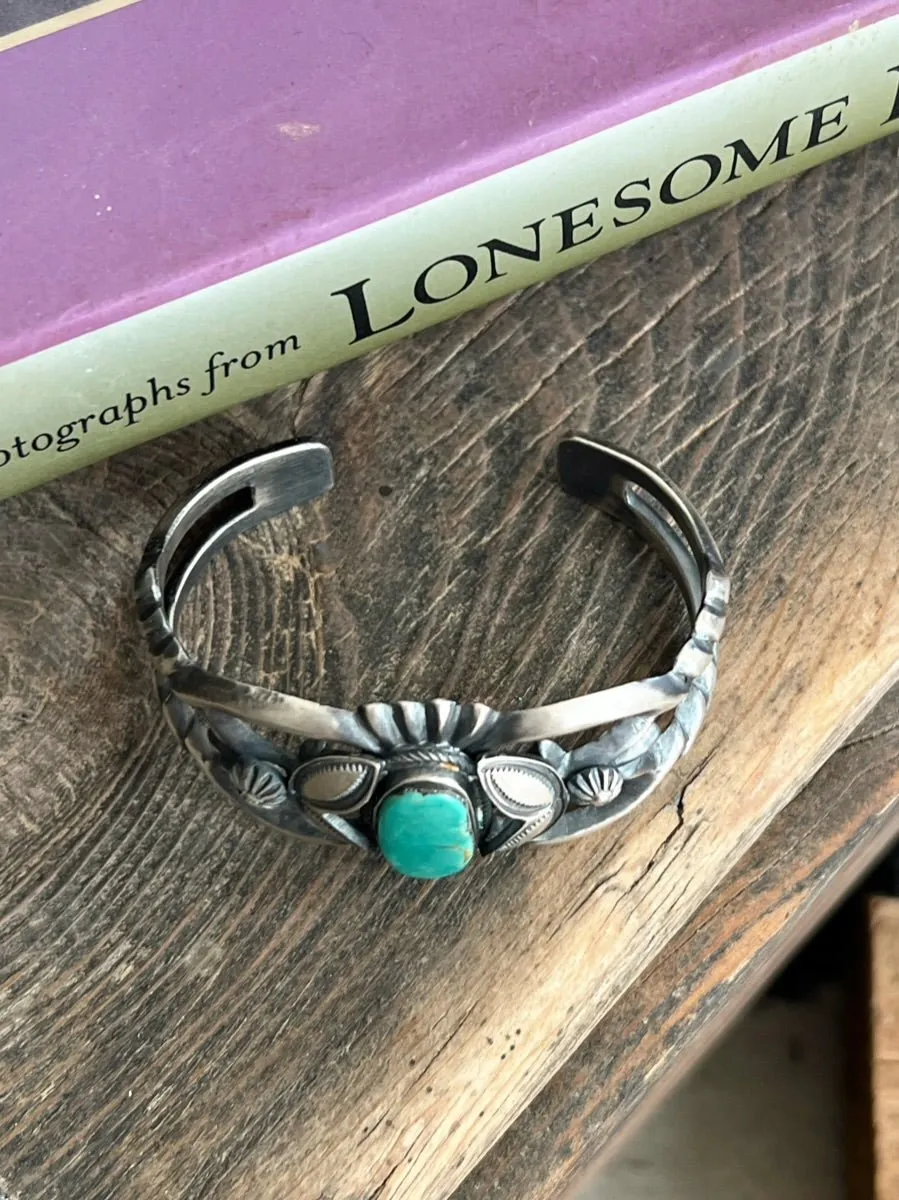 Bly Sterling Silver Navajo Turquoise Cuff Bracelet