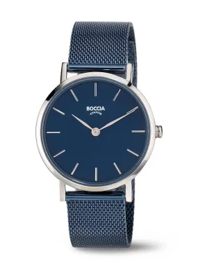 BOCCIA LADIES TITANIUM BLUE MESH STRAP 3281-07