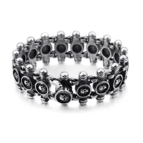 Bold Men's Titanium Steel Skull Bracelet - Trendy Exaggerated Jewelry for the Modern Man