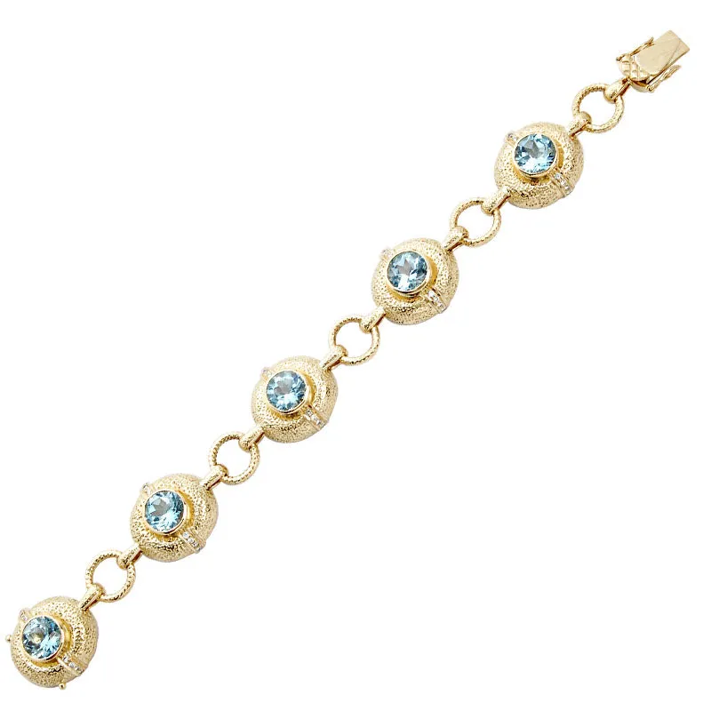 Bracelet- Blue Topaz And Diamond (1245F)