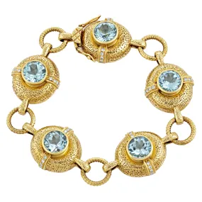 Bracelet- Blue Topaz And Diamond (1245F)