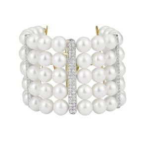 Bracelet - Freshwater Pearl And Diamond