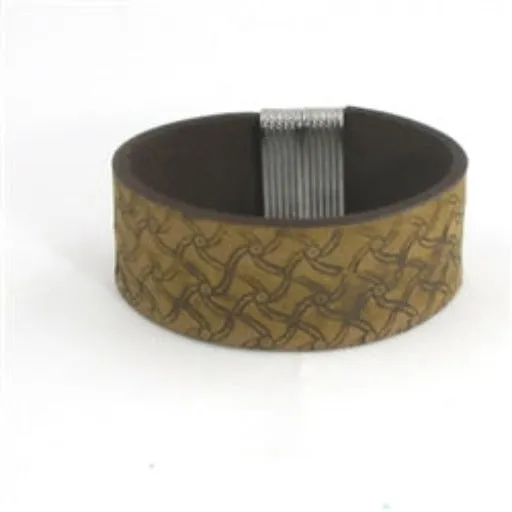 Brown Wide Cuff Leather Bracelet for a Man