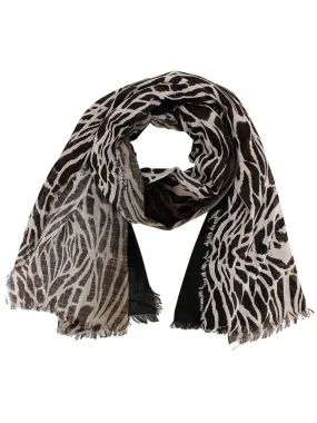 Brown Zebra Animal Print Lightweight Scarf