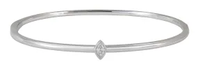 Burnish Set Marquise-cut Diamond Bangle Bracelet