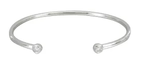 Burnish Set Marquise-cut Diamond Open Wrap Bangle Bracelet