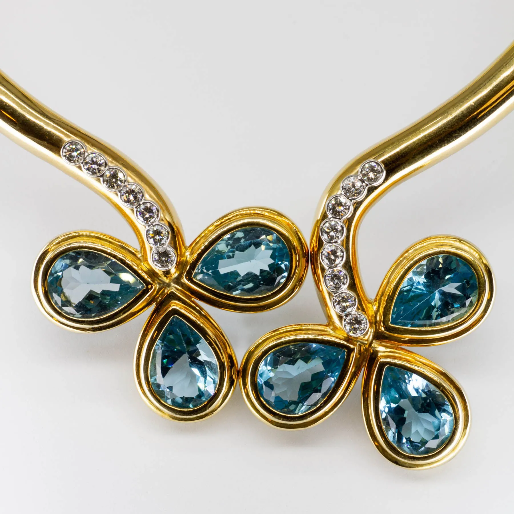 'Carlo Weingrill' Topaz and Diamond Cocktail 18k Necklace | 70.0ctw, 2.0ctw | 15"