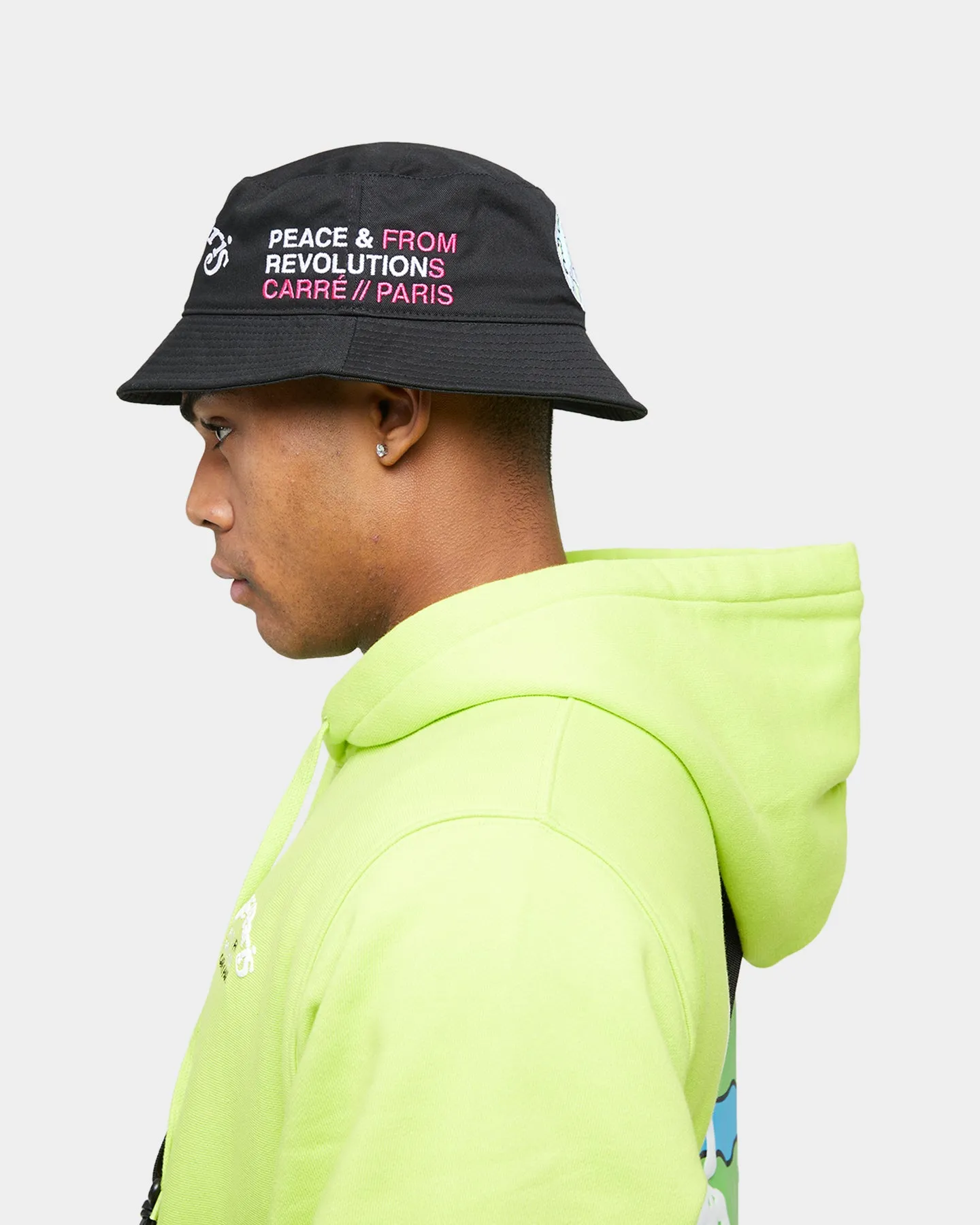 Carre Peace Bucket Hat Black