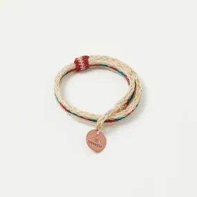 Chamula Braided Horsehair Bracelet - White/Red/Turquoise