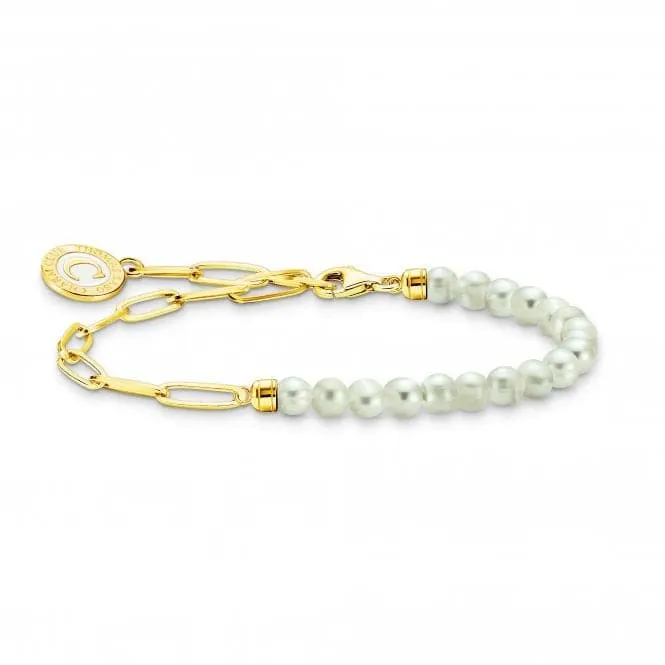 Charmista White Gold Plated Freshwater Pearl Bracelet A2129-430-14