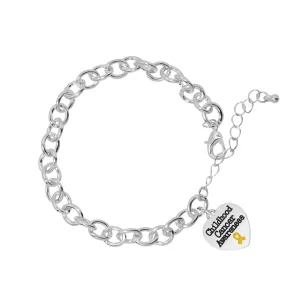 Childhood Cancer Heart Awareness Chunky Charm Bracelet