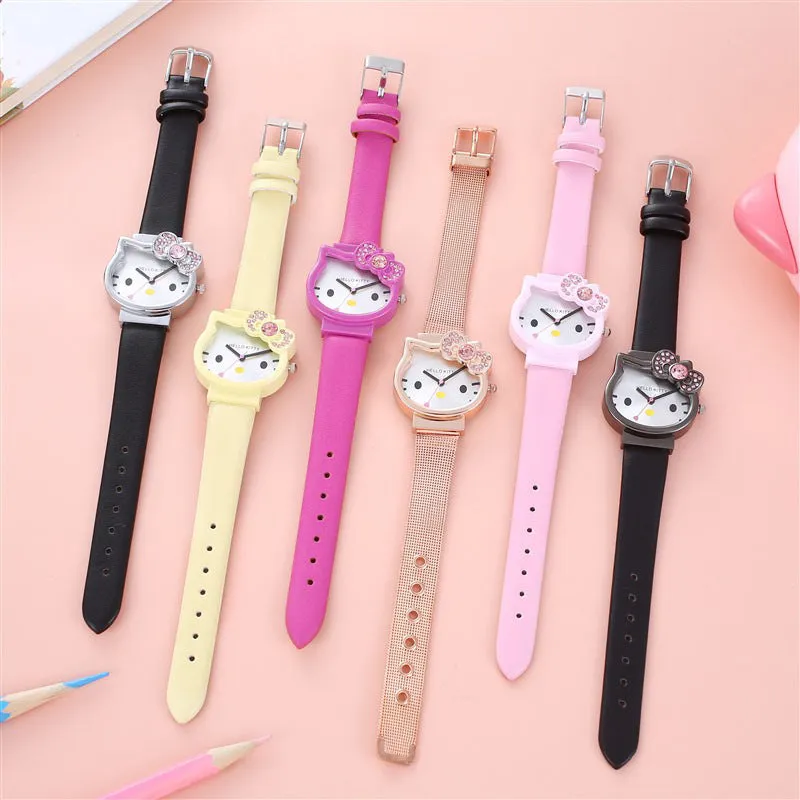 Children's Watch Foreign Trade Student Children Cartoon Watch Girls' Bracelet Set Quartz Watch