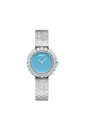 chopard l'heure du diamant 30mm white gold diamond turquoise dial ref. 10a378-1004