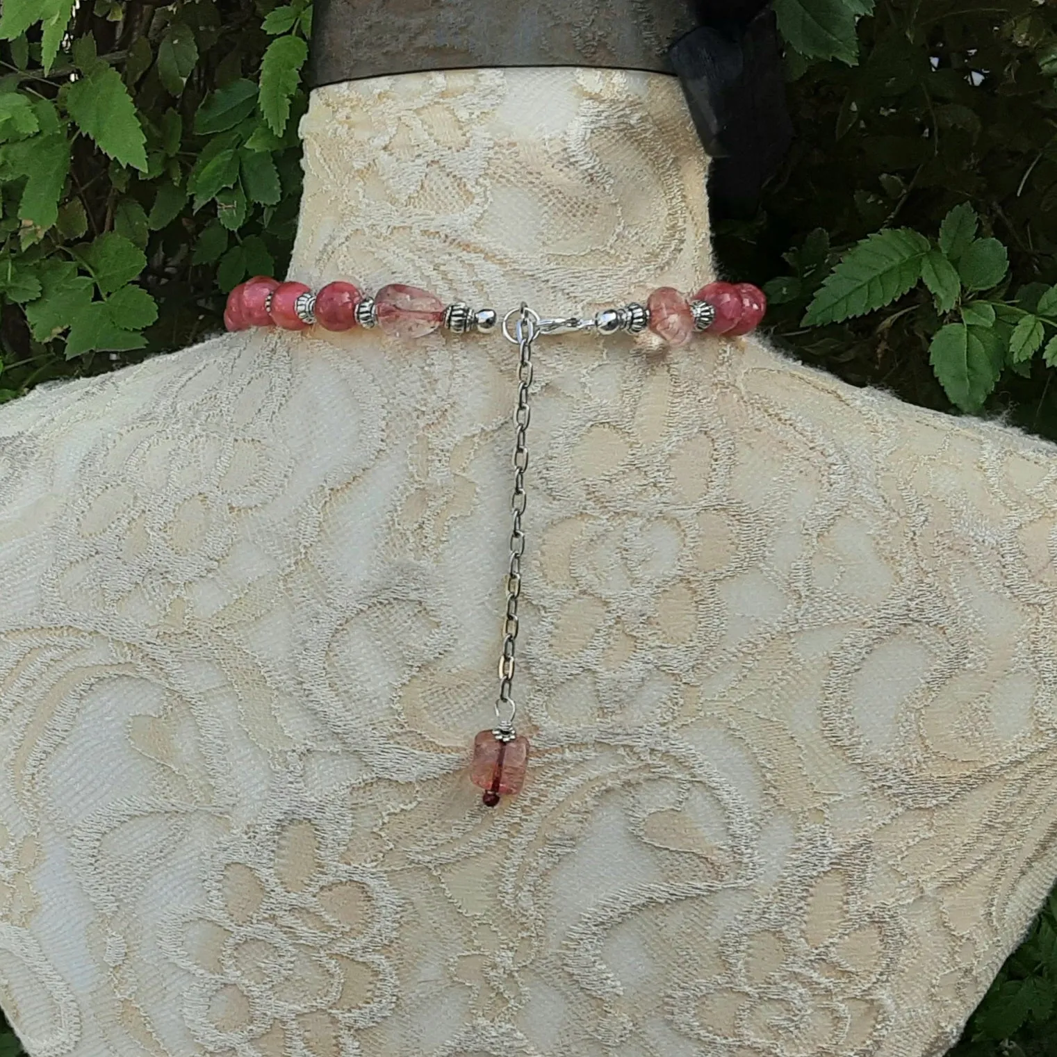 Chunky Gemstone Statement Necklace, Unique Twisted Wire Collar, Jasper Gift for Her