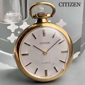 Citizen Pocket Watch Manual Antique Gold 28mm Vintage