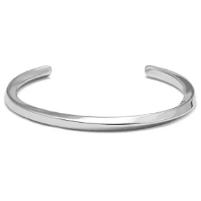 Classy Men Twisted Silver Cuff Bracelet