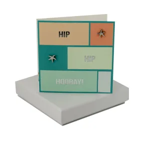 Coral And Mint Hip Hip Hooray Card - Starfish Earrings