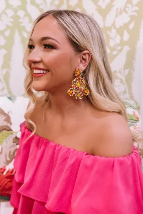 Coral Reef Beaded Earrings In Multi