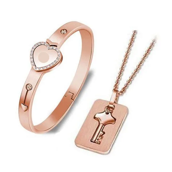 Couple Love Heart Lock Bracelet