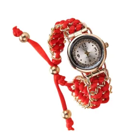 Creative Watch Women's Braided Telescopic Rope Bracelet Bangle Watch