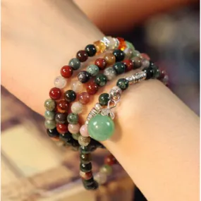 Crystal agate beaded bracelet