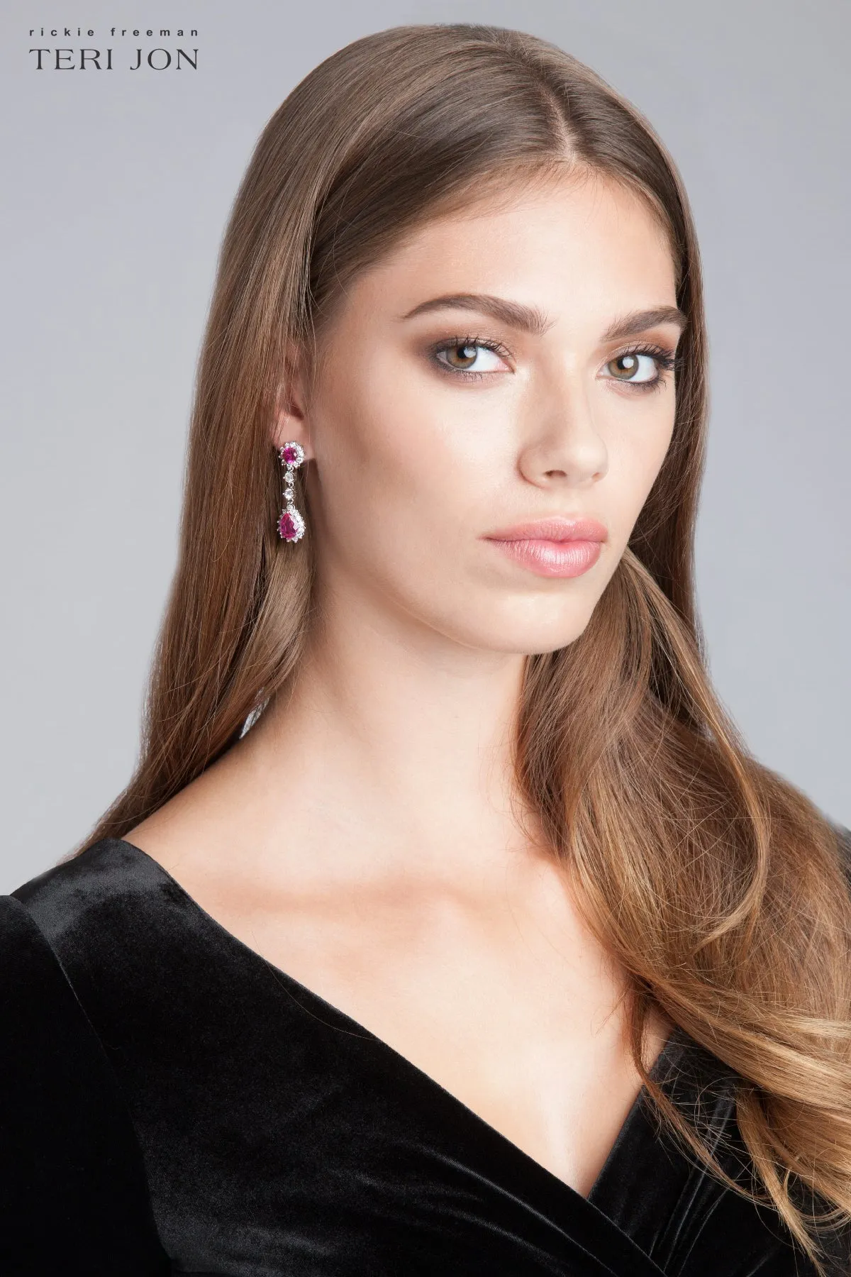 Crystal and Stone Drop Earrings