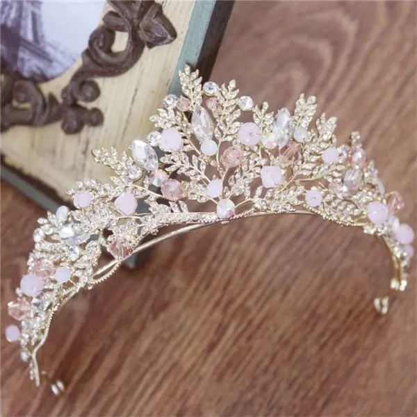 Crystal Crown Wedding Hair Accessories Round Elegant Queen Pageant Hair Jewelry