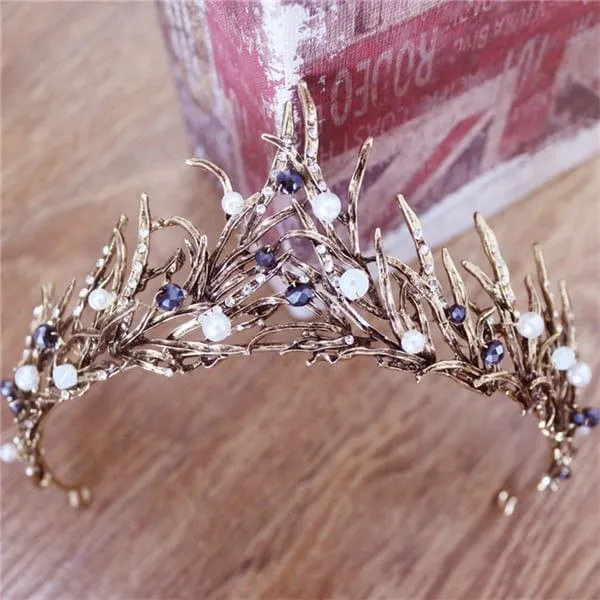 Crystal Crown Wedding Hair Accessories Round Elegant Queen Pageant Hair Jewelry