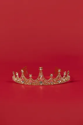 Crystal-Embellished Tiara in Gold Tone