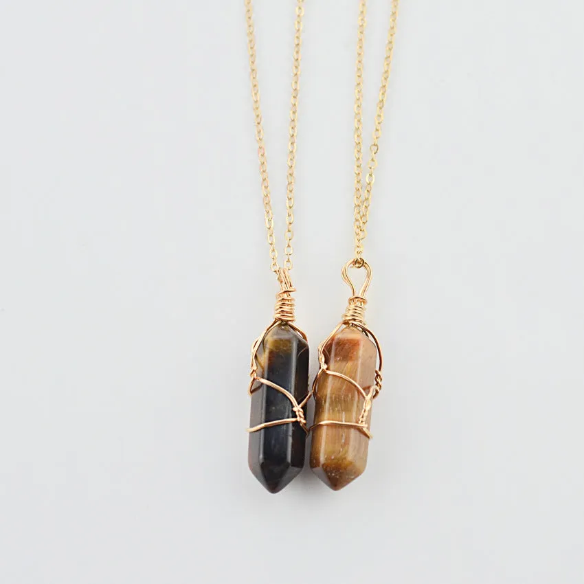 Crystal Prism Elegance Necklace - Geometric Hexagonal Quartz