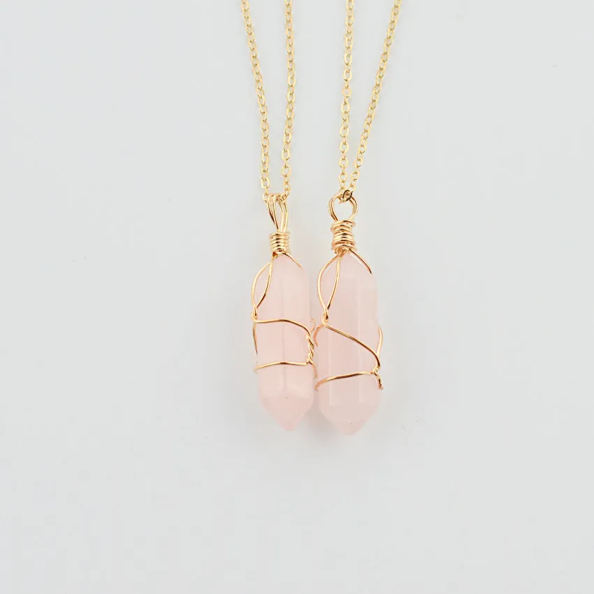 Crystal Prism Elegance Necklace - Geometric Hexagonal Quartz