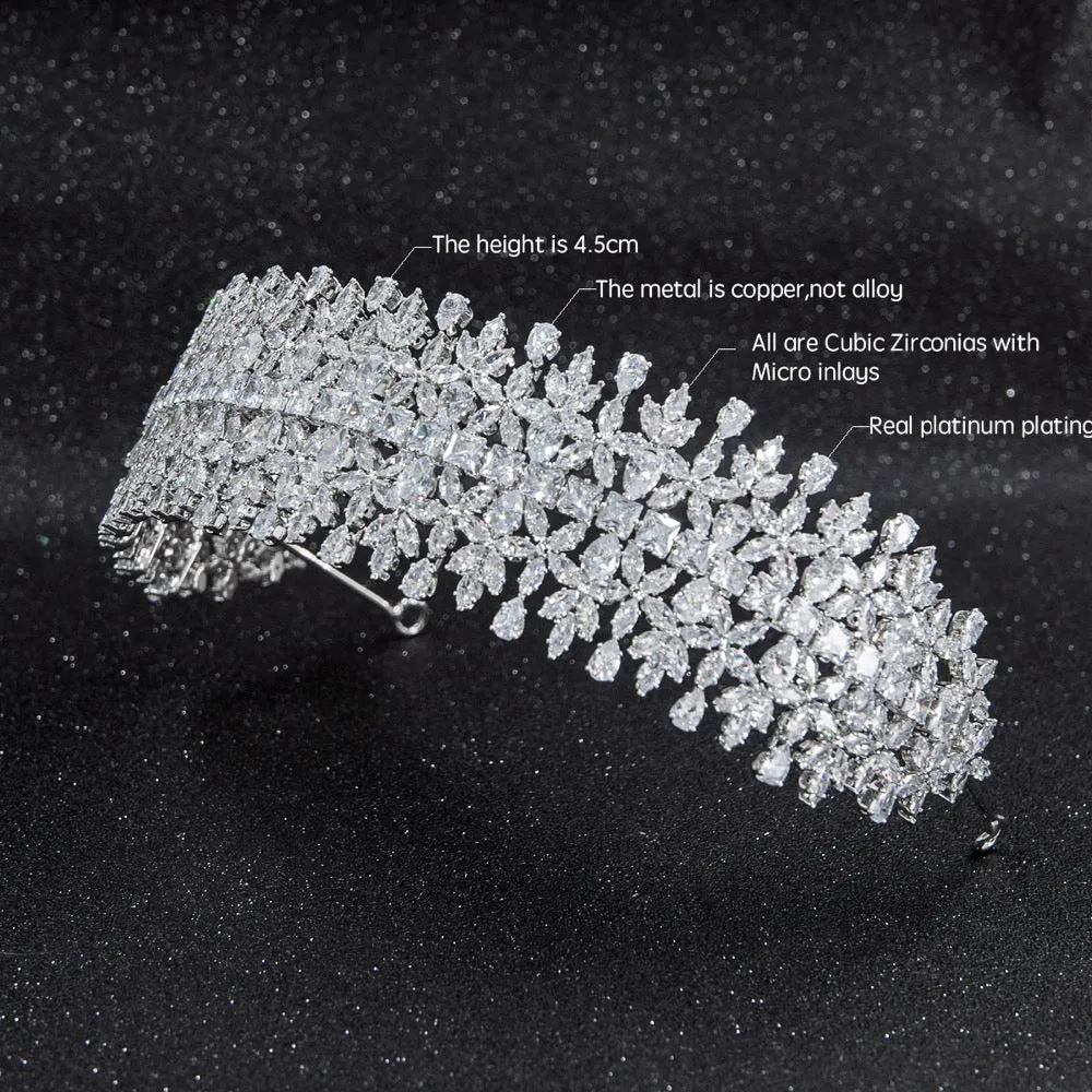 Cubic zirconia wedding soft headband,Crystals bridal hairband tiara CHA10018