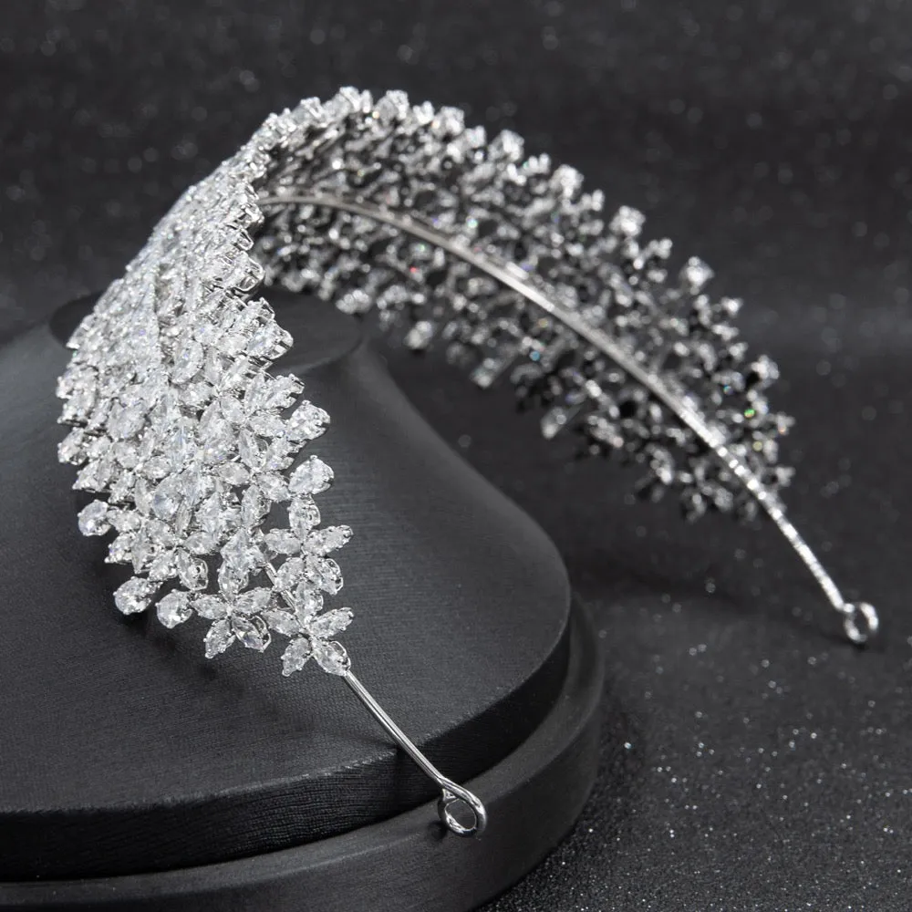 Cubic zirconia wedding soft headband,Crystals bridal hairband tiara CHA10018