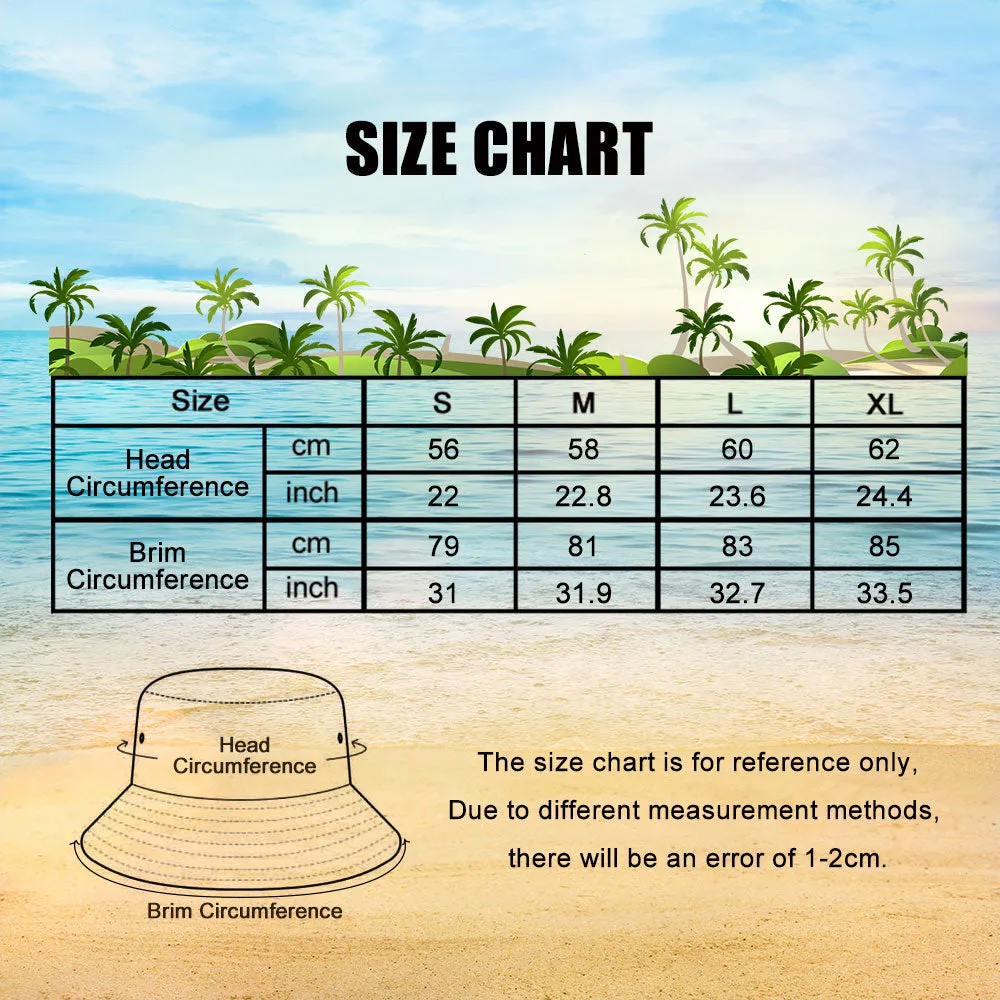 Custom Hawaiian Style Bucket Hat Double-Side-Wear Reversible Outdoors Sun Cap