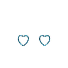 Cute Turquoise Heart-shaped Sterling Silver Earrings