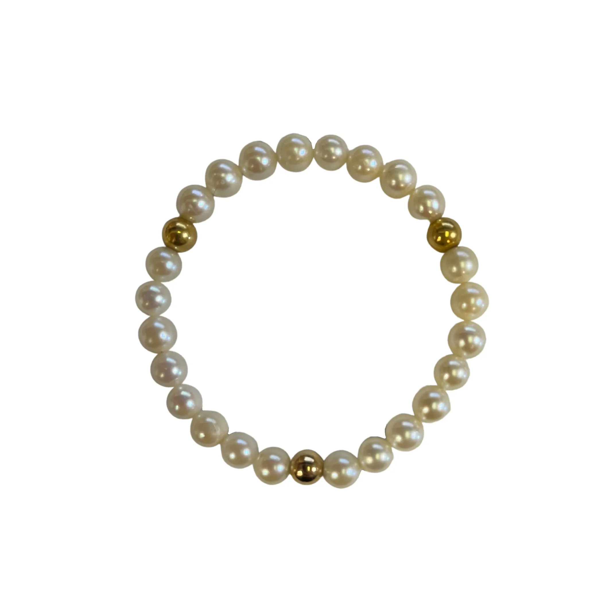 Daisy Exclusive Pearl and 18K Yellow Gold Ball Bracelet