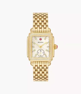 Deco Mid 18K Gold-Plated Diamond Watch MWW06V000124