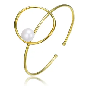 Delphine Golden Circle Pearl Bracelet 